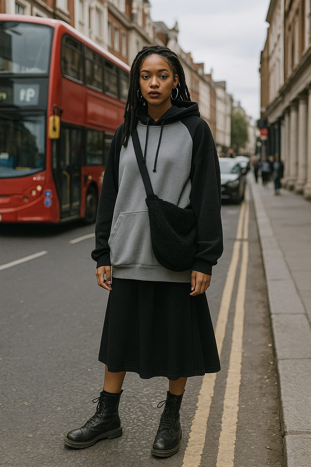 Oversized hoodies and combat boots on London streets