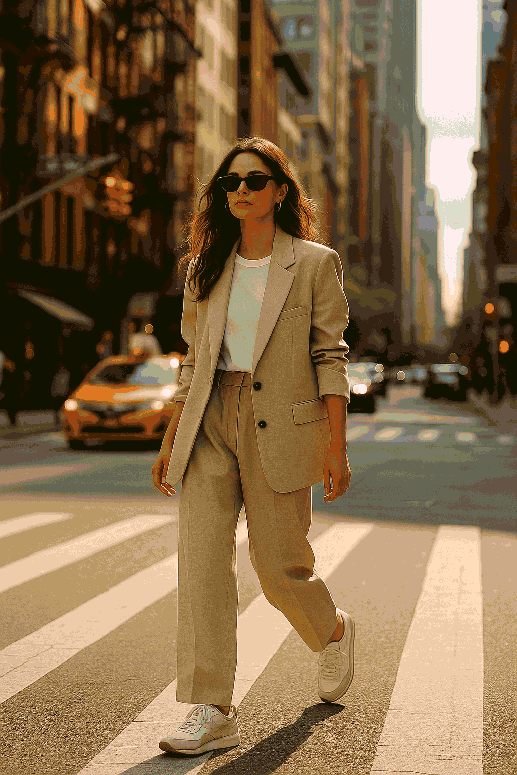 Bomber jacket with spring dress in NYC