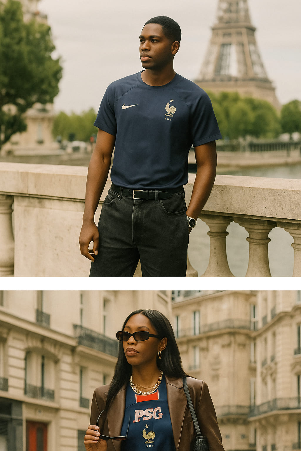 Parisian football street scene