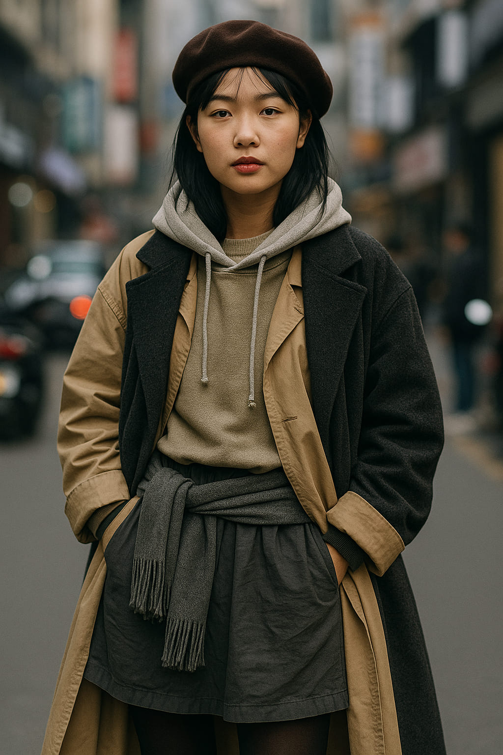 Minimal summer layering in Seoul subway