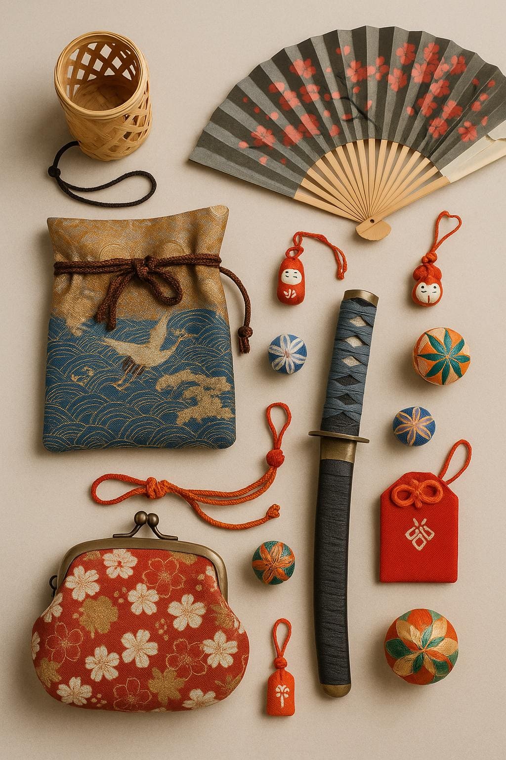 Japanese Accessories on Wood