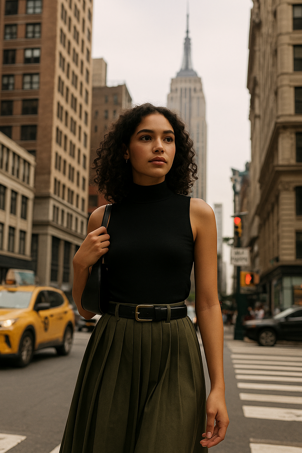 Contrasting textures in New York streetwear: velvet, mesh, denim
