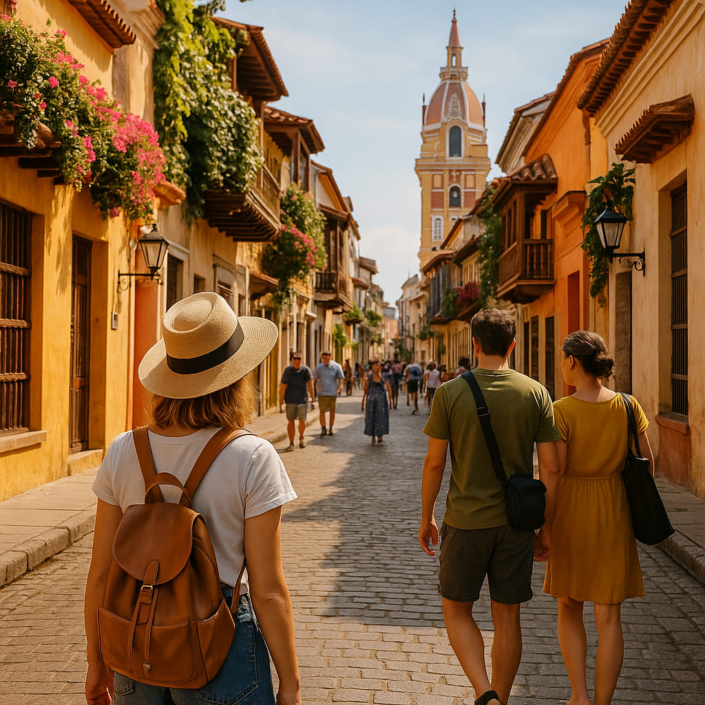 European tourists exploring Latin America
