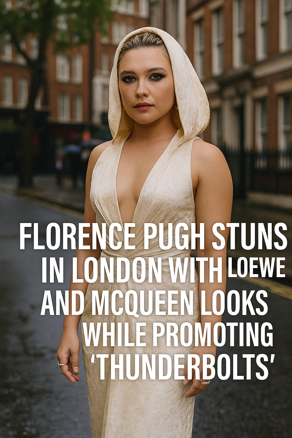 Florence Pugh in London promoting Thunderbolts