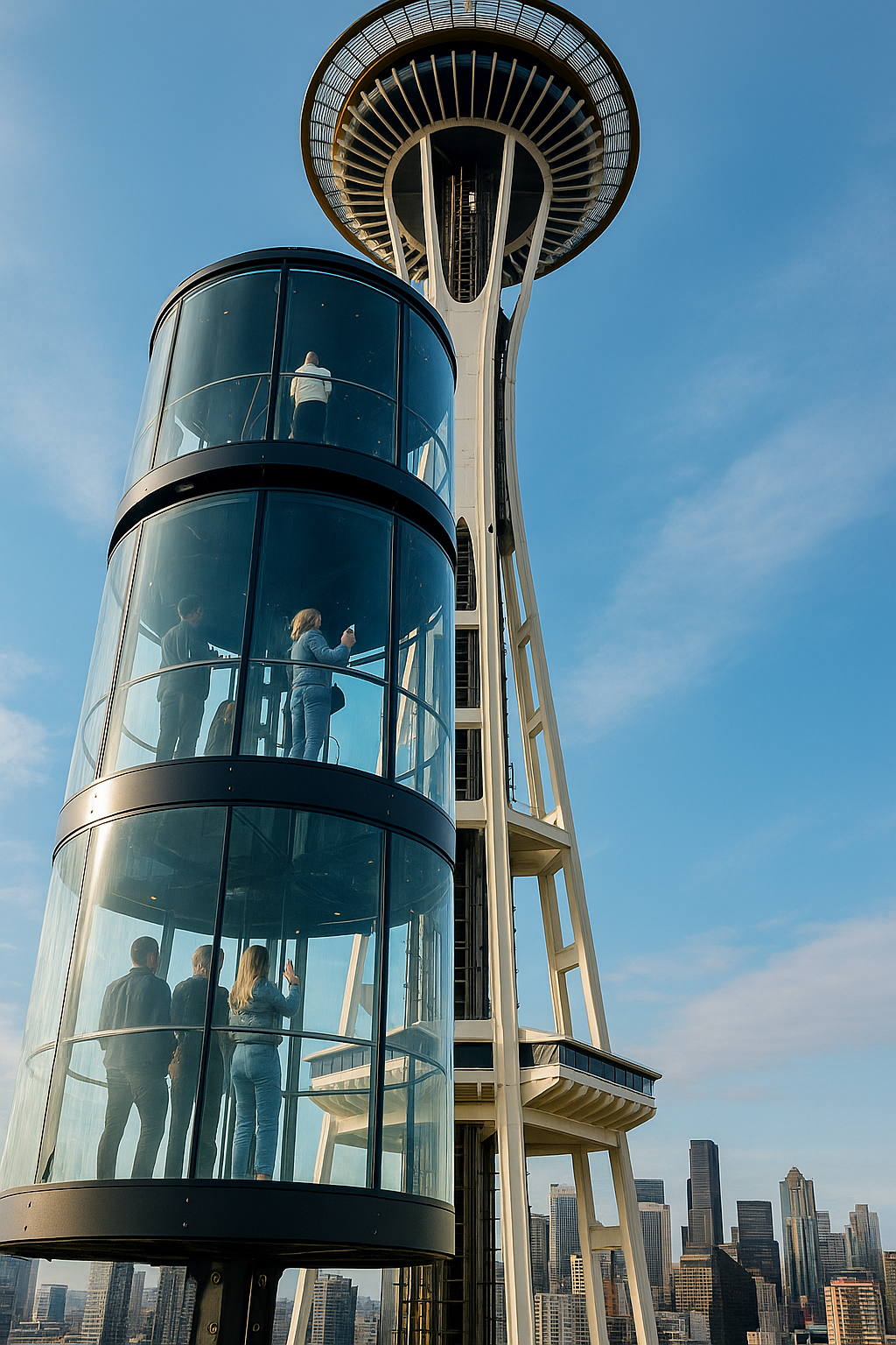 New glass elevator at Seattle’s Space Needle